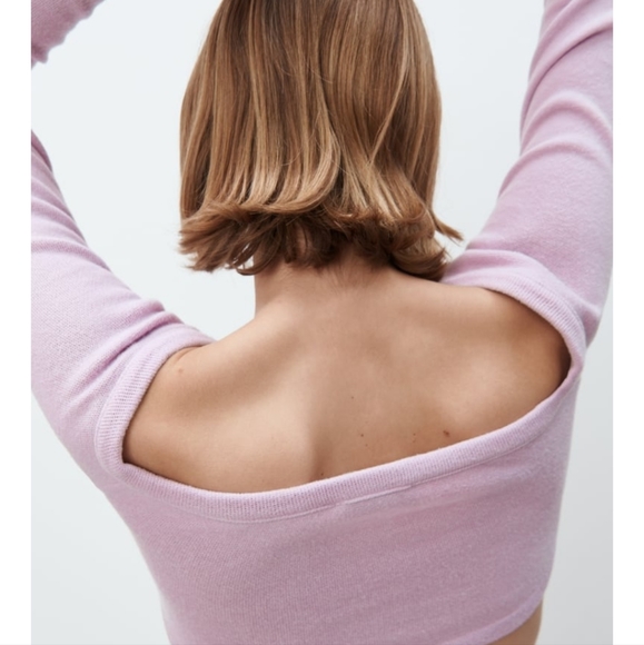 Soft Ruched Cardigan Zara Mauve - Picture 3 of 12